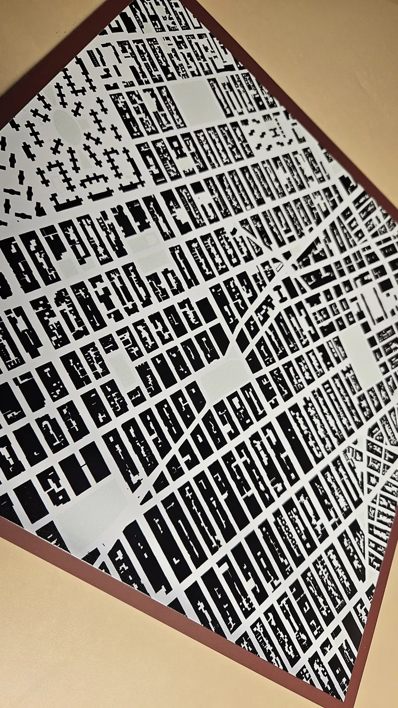 UV-printed building maps